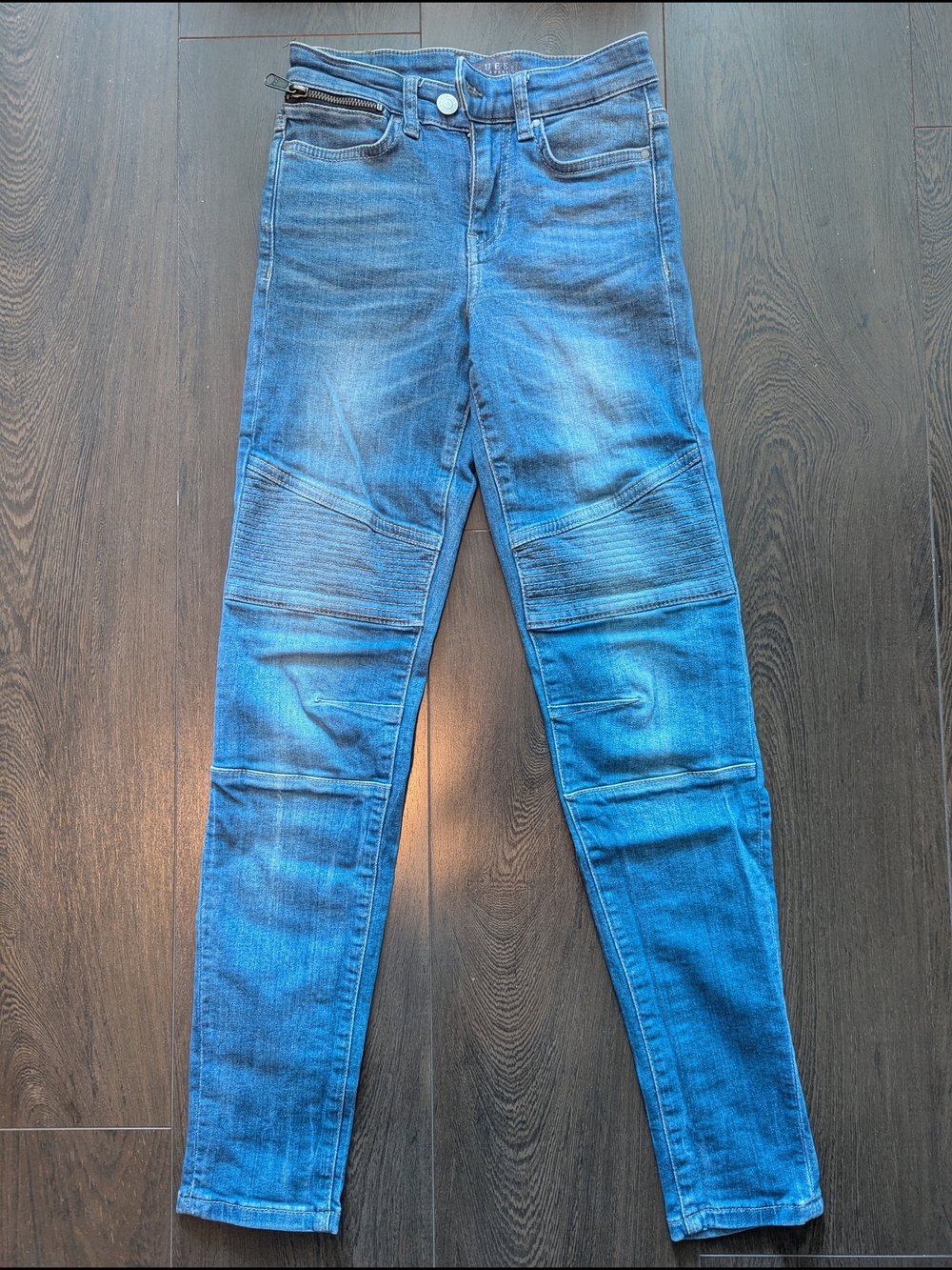Guess Moto Skinny Jeans with Ribbed Knee Panels